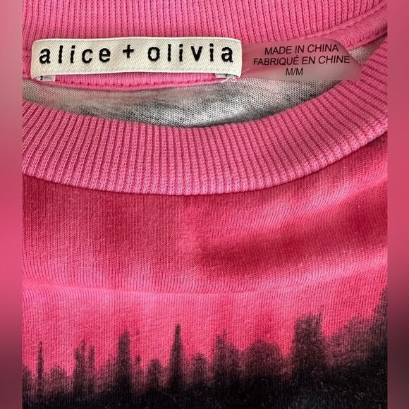 Alice + Olivia Pink and Black Tie-Dye Top And Pant Set Top Size M Pant Size S - Picture 11 of 16